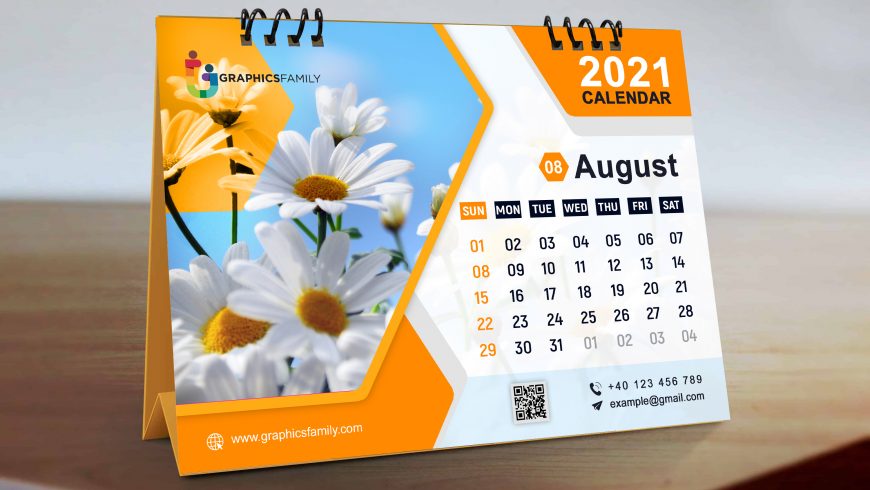 Editable Orange Calendar Design PSD Template