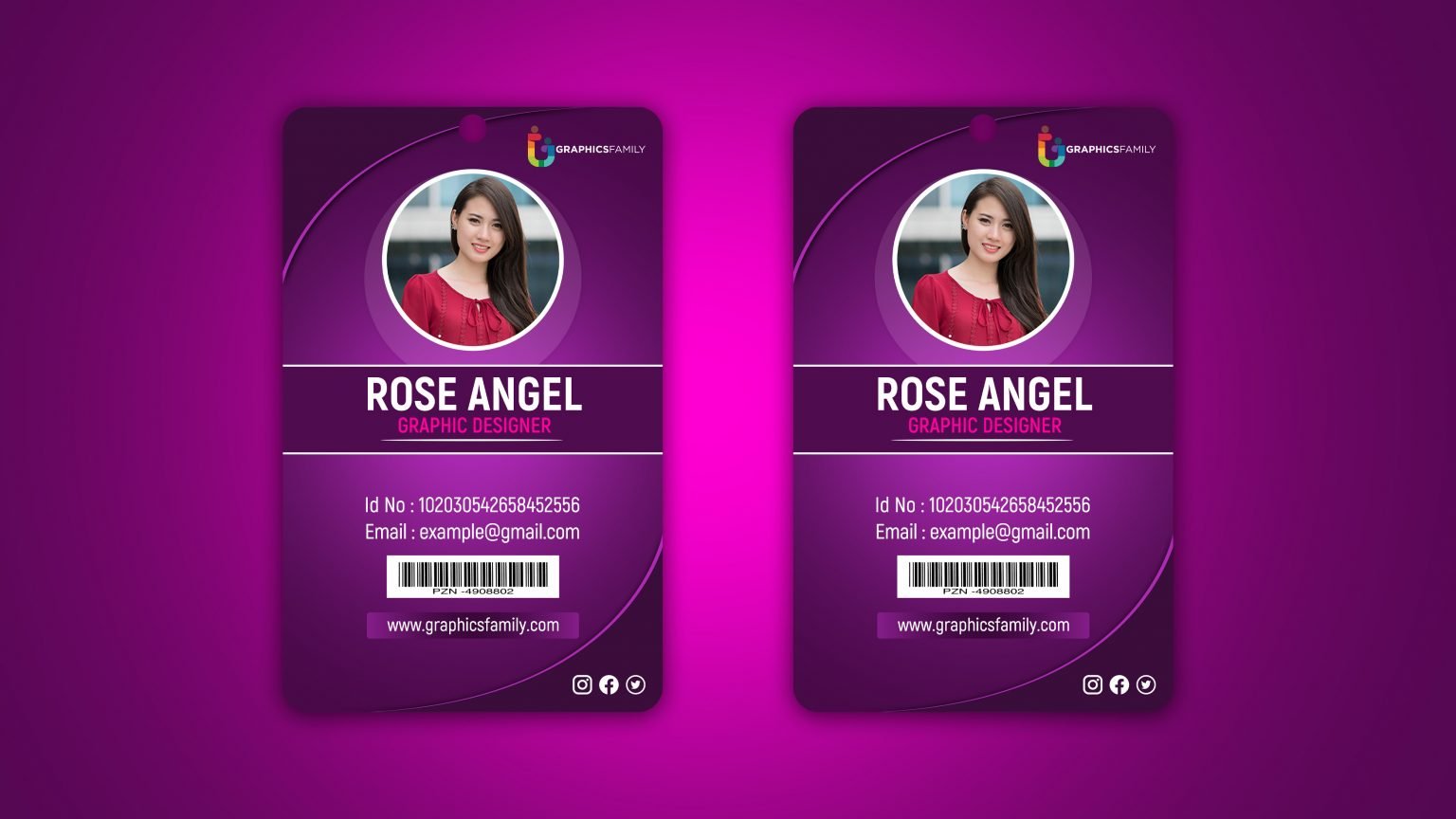 Employee Id Card Design GraphicsFamily