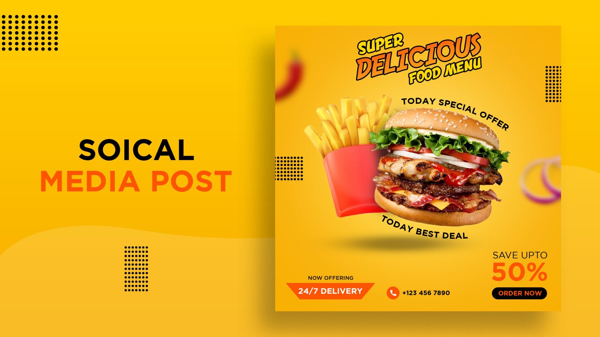 Food Offer Banner Design Template GraphicsFamily Food Offer Banner Design Template GraphicsFamily