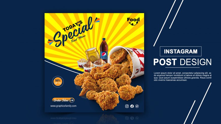 Food Instagram Template PSD Design for Free Download