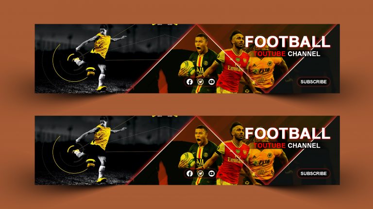 Football YouTube Channel Cover Design – GraphicsFamily