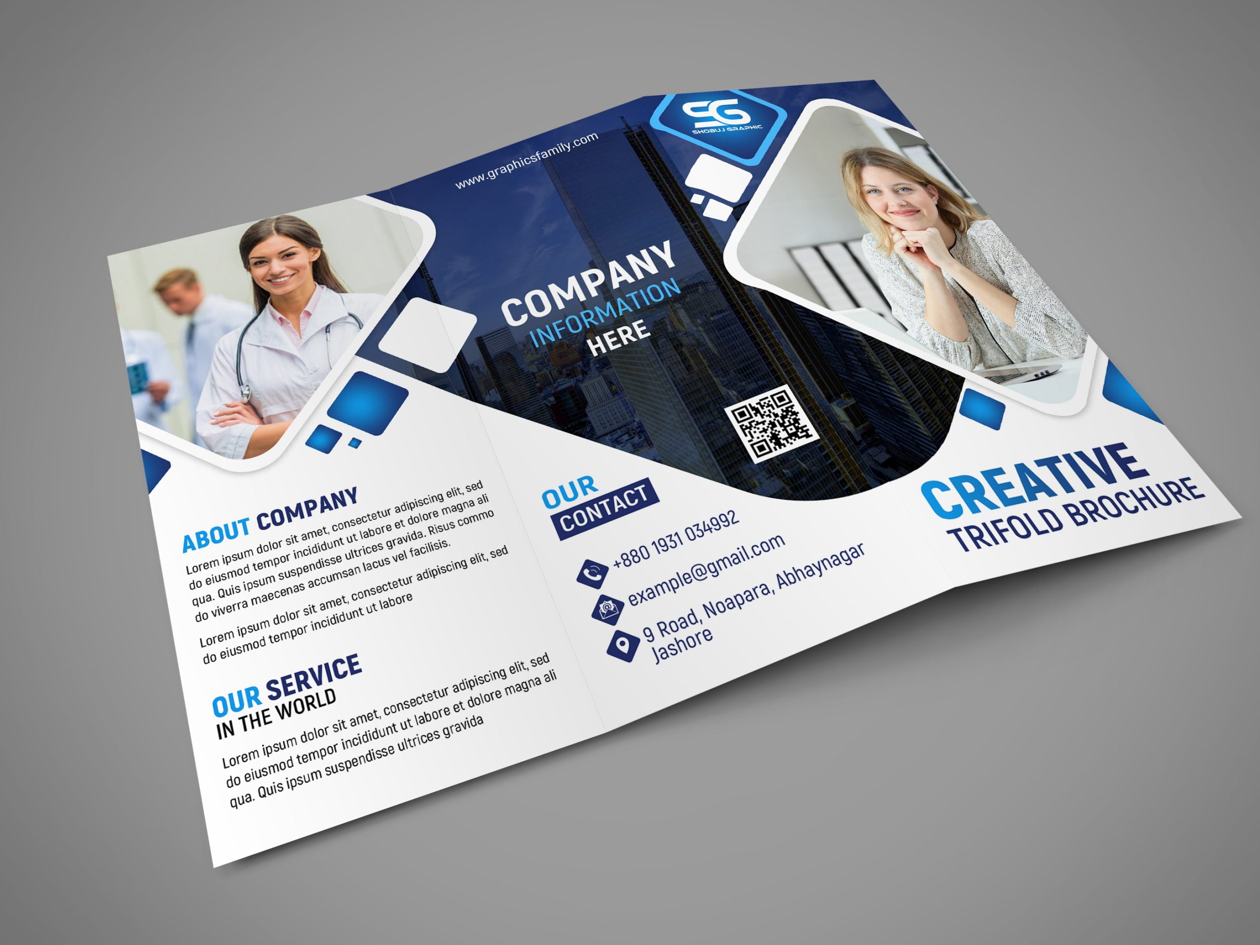 Free Company Promotion Trifold Brochure Design