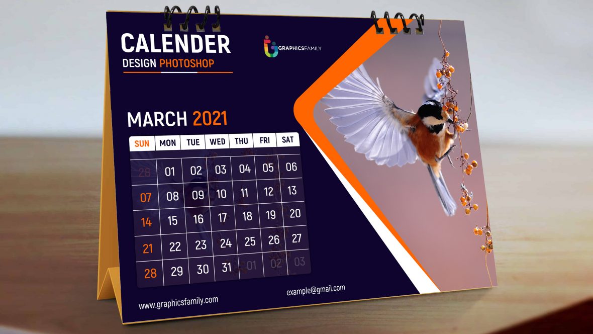 Free Editable Photoshop Calendar Design Template