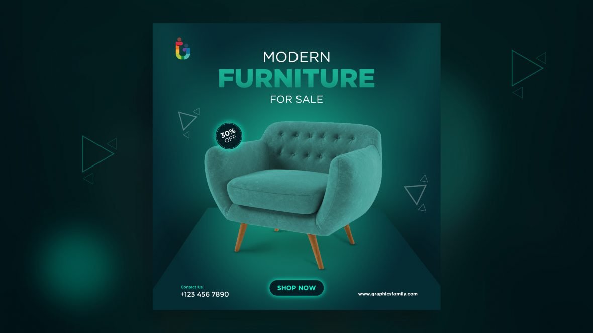 Free Modern Furniture Social Media Post Design Template