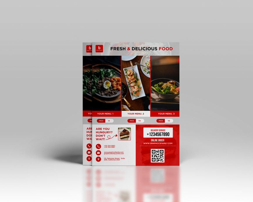 Free Restaurant PSD Flyer Design