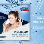 Free Water Ad Instagram Post Design Template