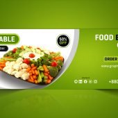 Fresh and healthy vegetables banner design template