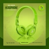 Headphones Social Media Post Design Template