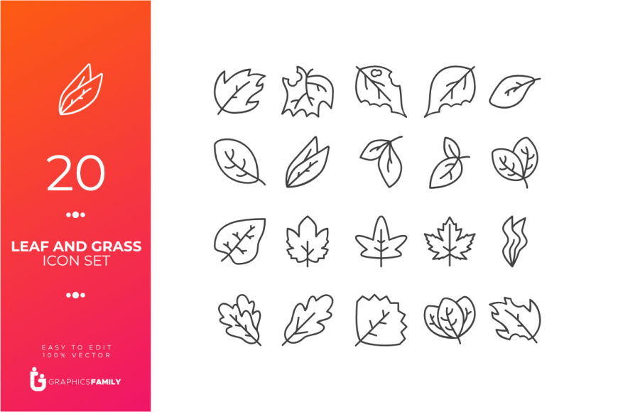 Leaf and Grass Icon Set