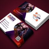 Modern Fitness Personal Trainer with Photo Business Card Design