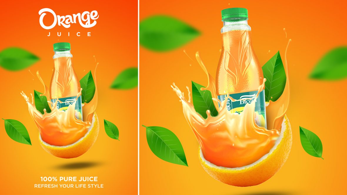Orange Juice A4 Poster Design Template