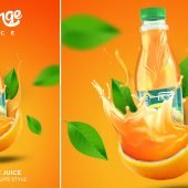 Orange Juice A4 Poster Design Template