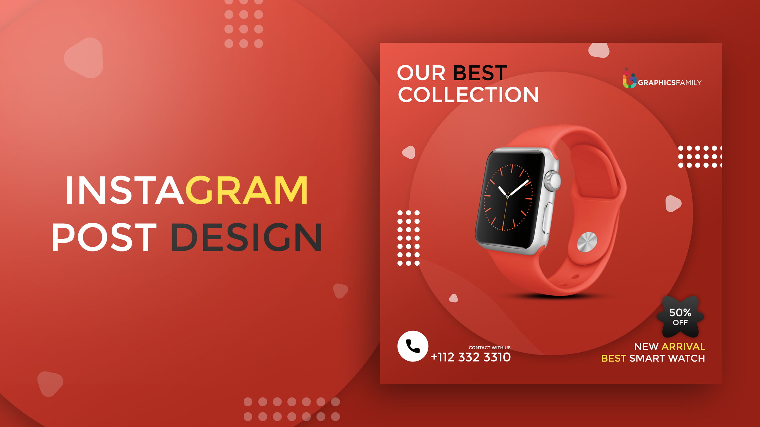 Product Sale Instagram Editable Post Design Template GraphicsFamily