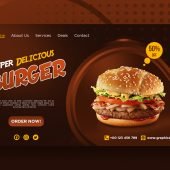 Professional Burger Banner Design Free PSD