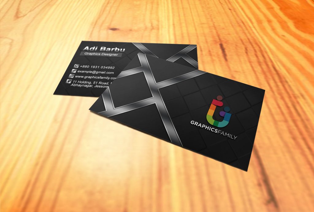 Professional Dark Business Card Design – GraphicsFamily