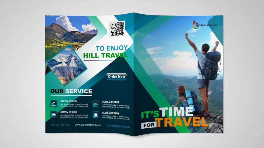 Travel Time Bifold Brochure Design