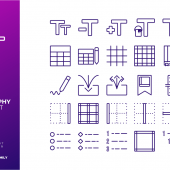 Typography icon set