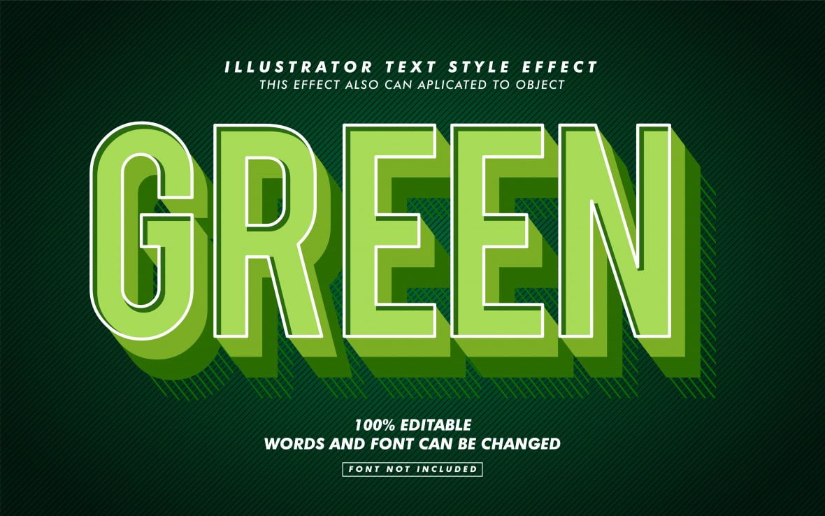 Green Retro Text Effect