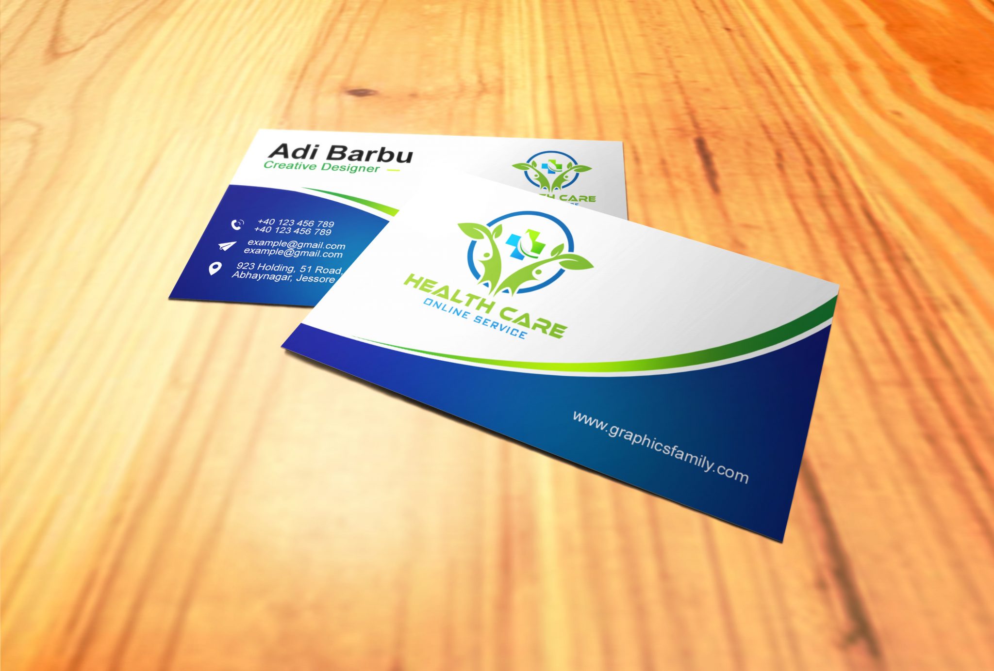 Healthcare Professional Business Card Design GraphicsFamily