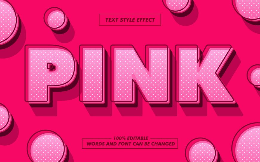 Pink Polka Dot Text Effect