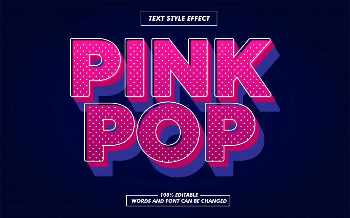 Polka-dot Striped Pink Text Effect
