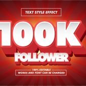 Red Silver Elegant Bold Text Effect