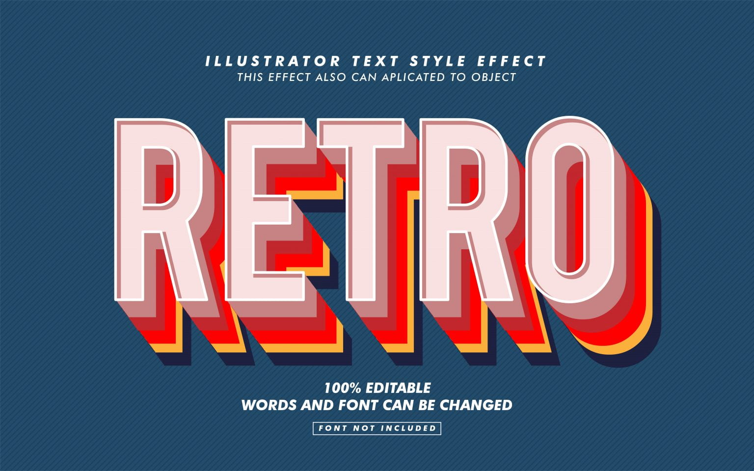 Retro Layer Text Effect – GraphicsFamily