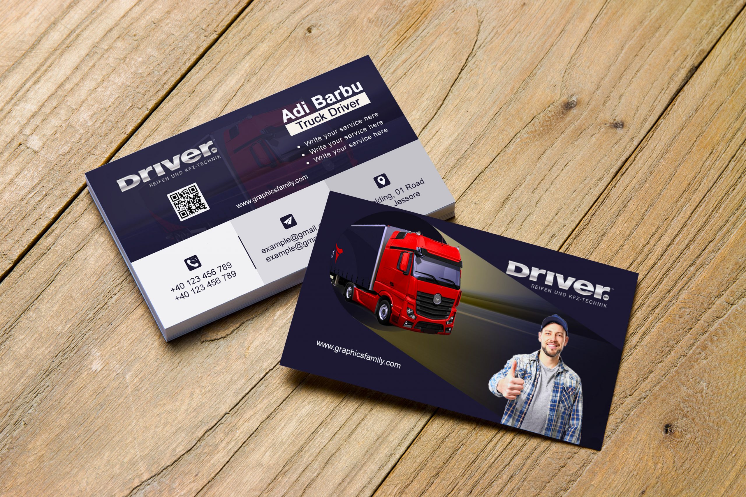 Truck Driver Business Card Design