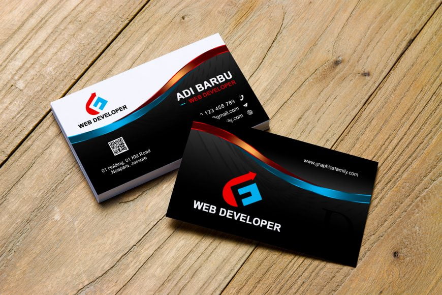 Web Developer Business Card Design Template