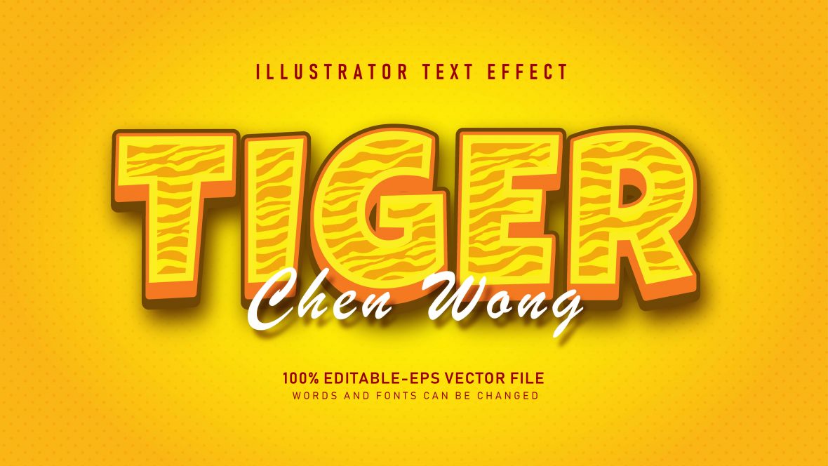 Yellow Tiger Skin Text Effect