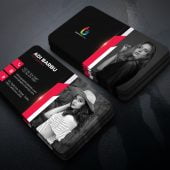 Black and Red Photographer Business Card Template