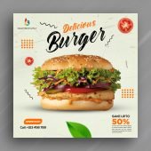 Free Burger Instagram Post Design