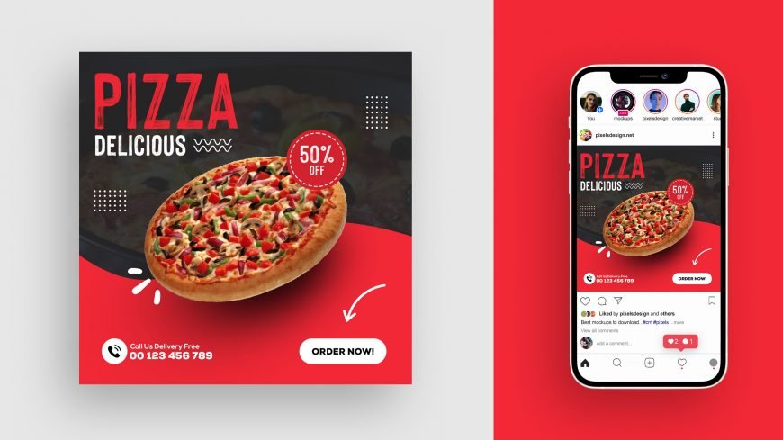 Pizza Banner Template for Social Media