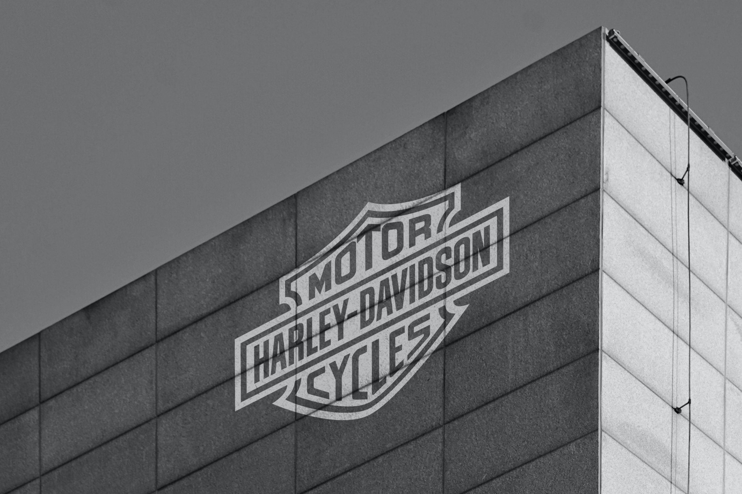 Black and White Building Logo Mockup