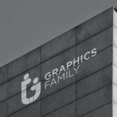 Black and White Building Logo Mockup