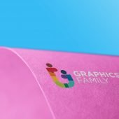 Curve Edge Colorful Paper Logo Mockup
