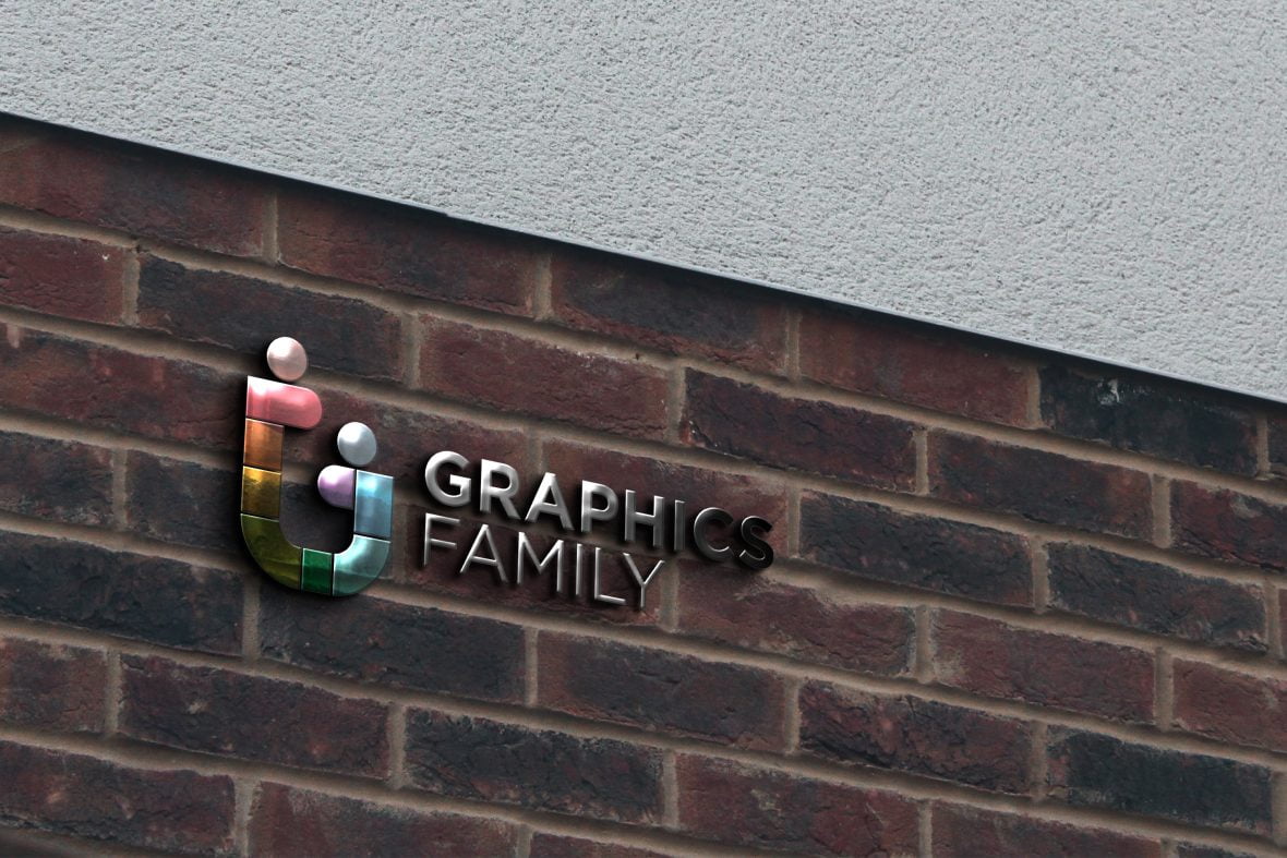 Glass Logo on Brick Wall Mockup
