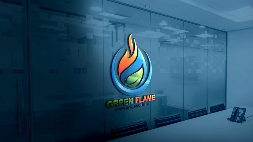 Green Flame Logo Design