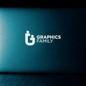 Laptop Glowing Logo Mockup