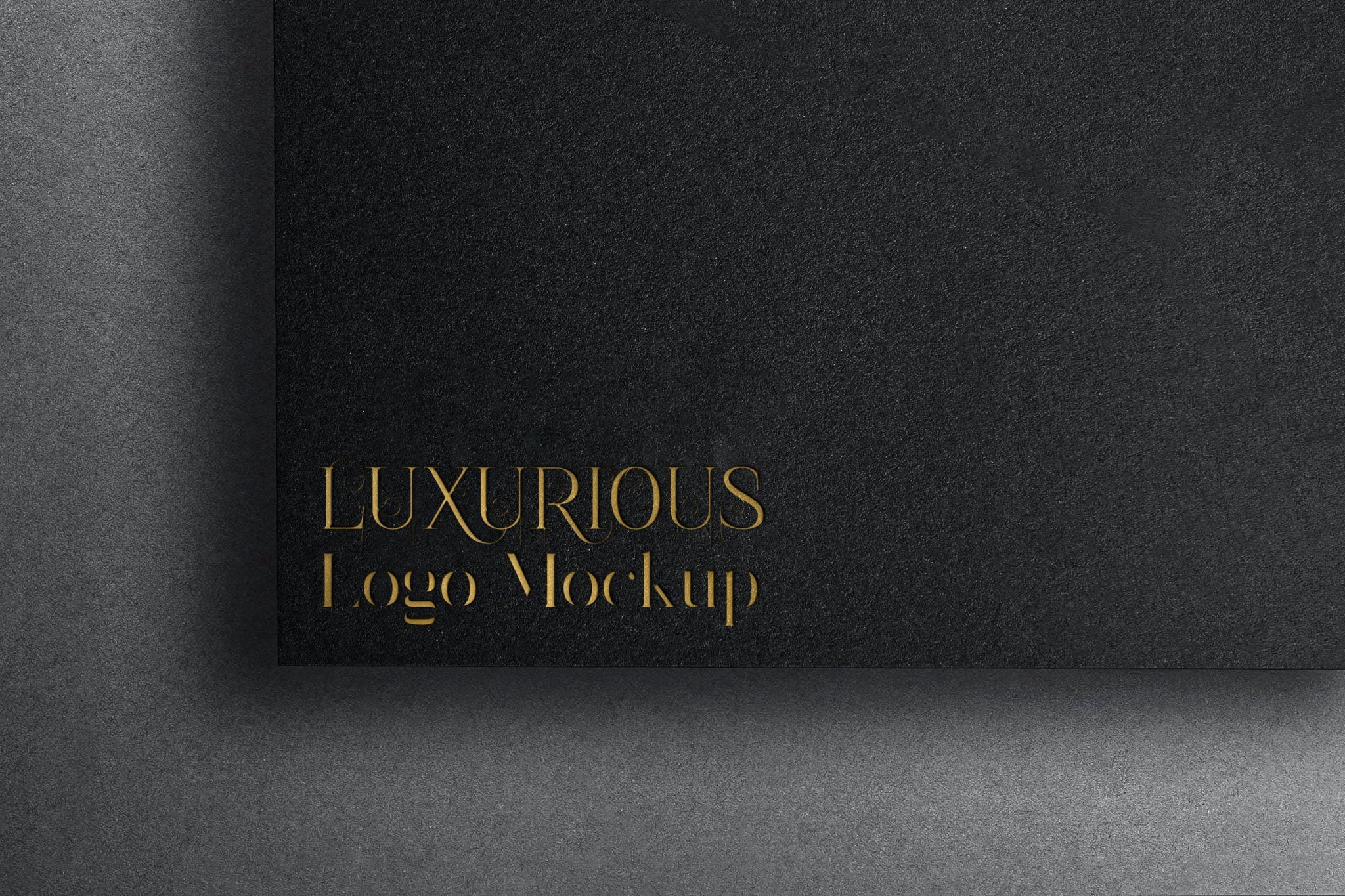 Luxurious Gold Embossed Logo Mockup – GraphicsFamily
