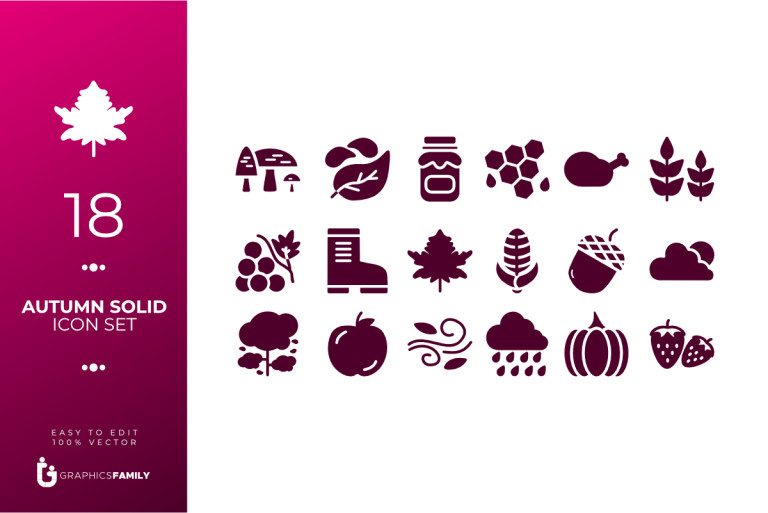Autumn Solid Icon Pack – GraphicsFamily