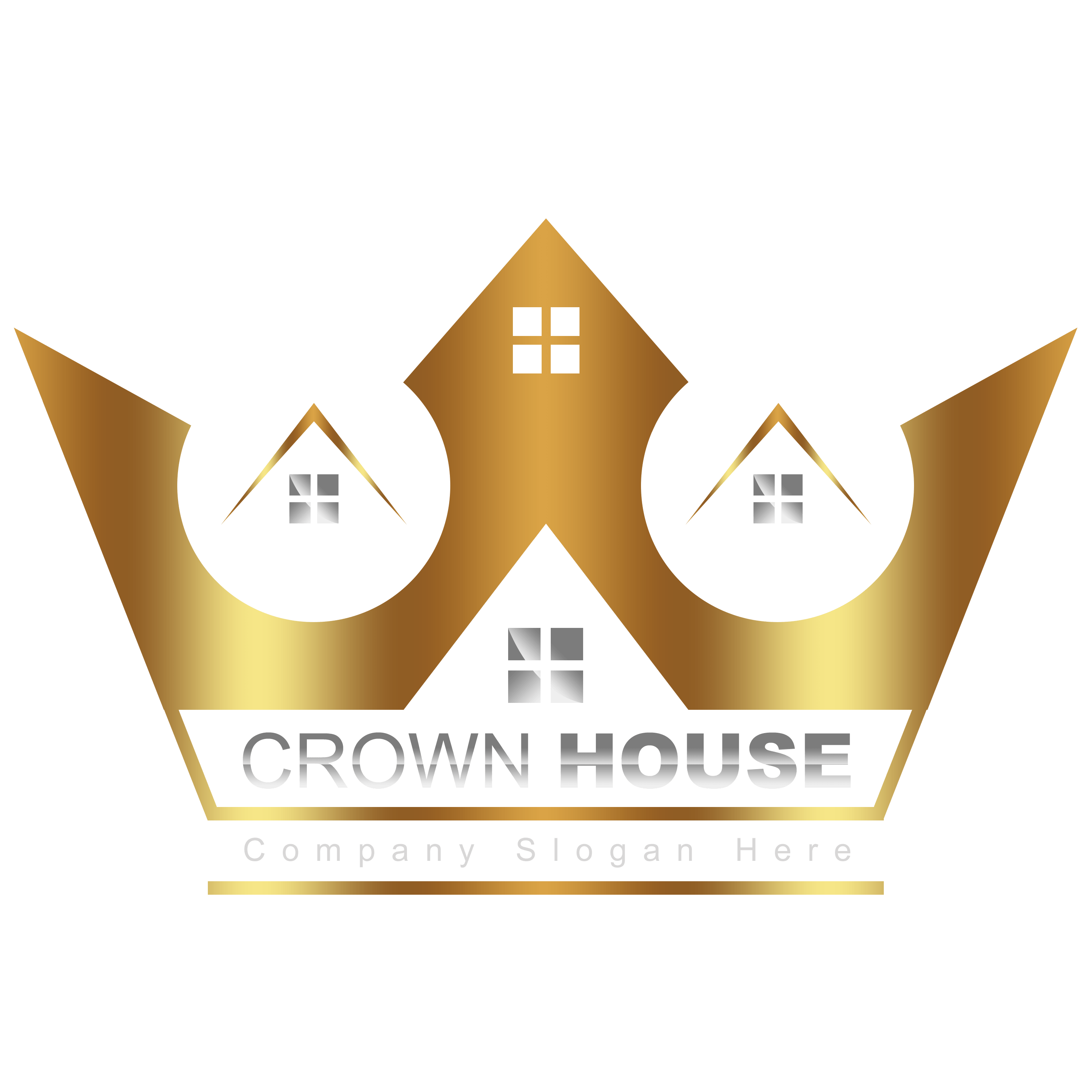 Crown & House - Real Estate Logo Design Template Png