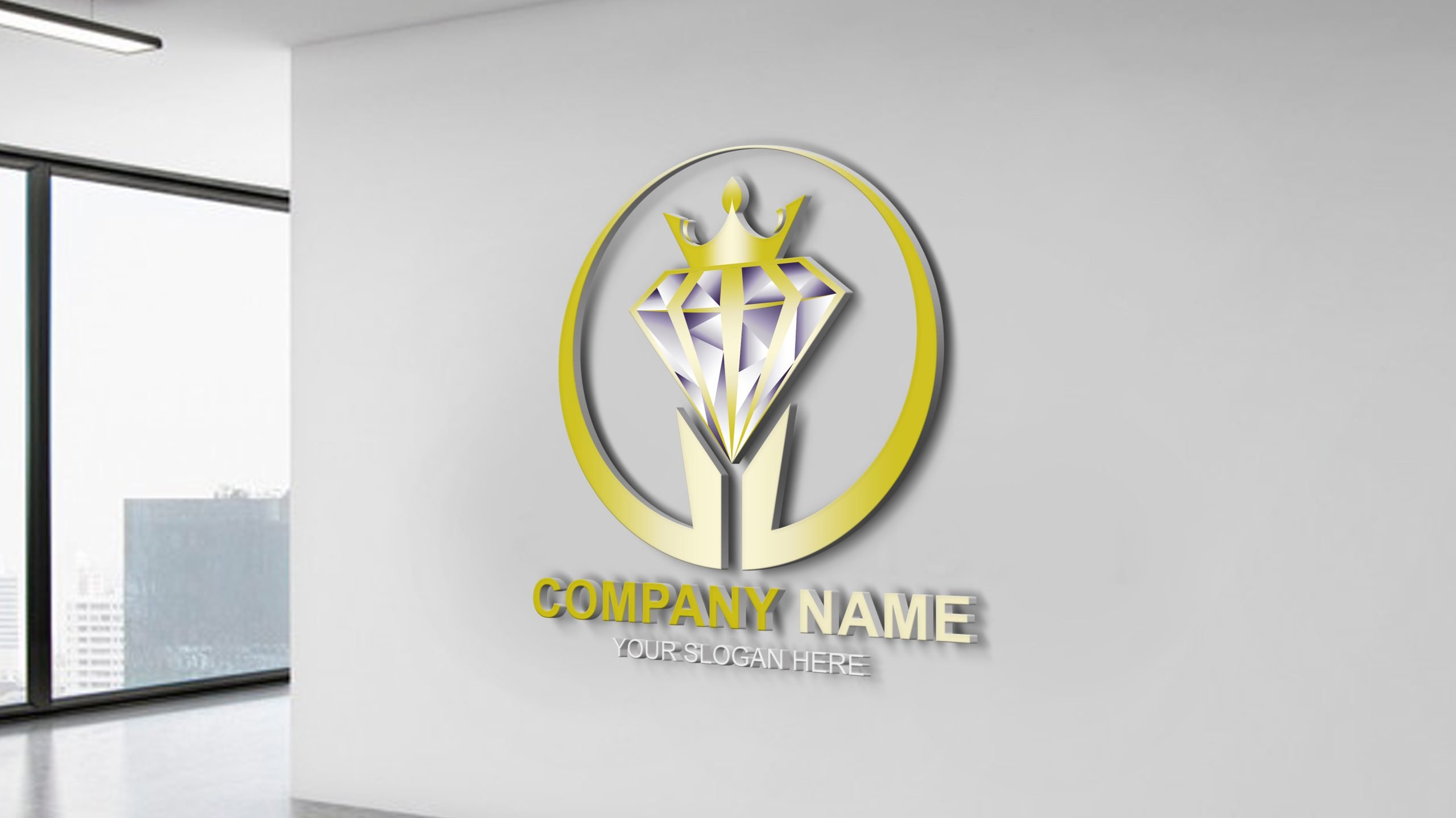 Download Golden Diamond Logo Design