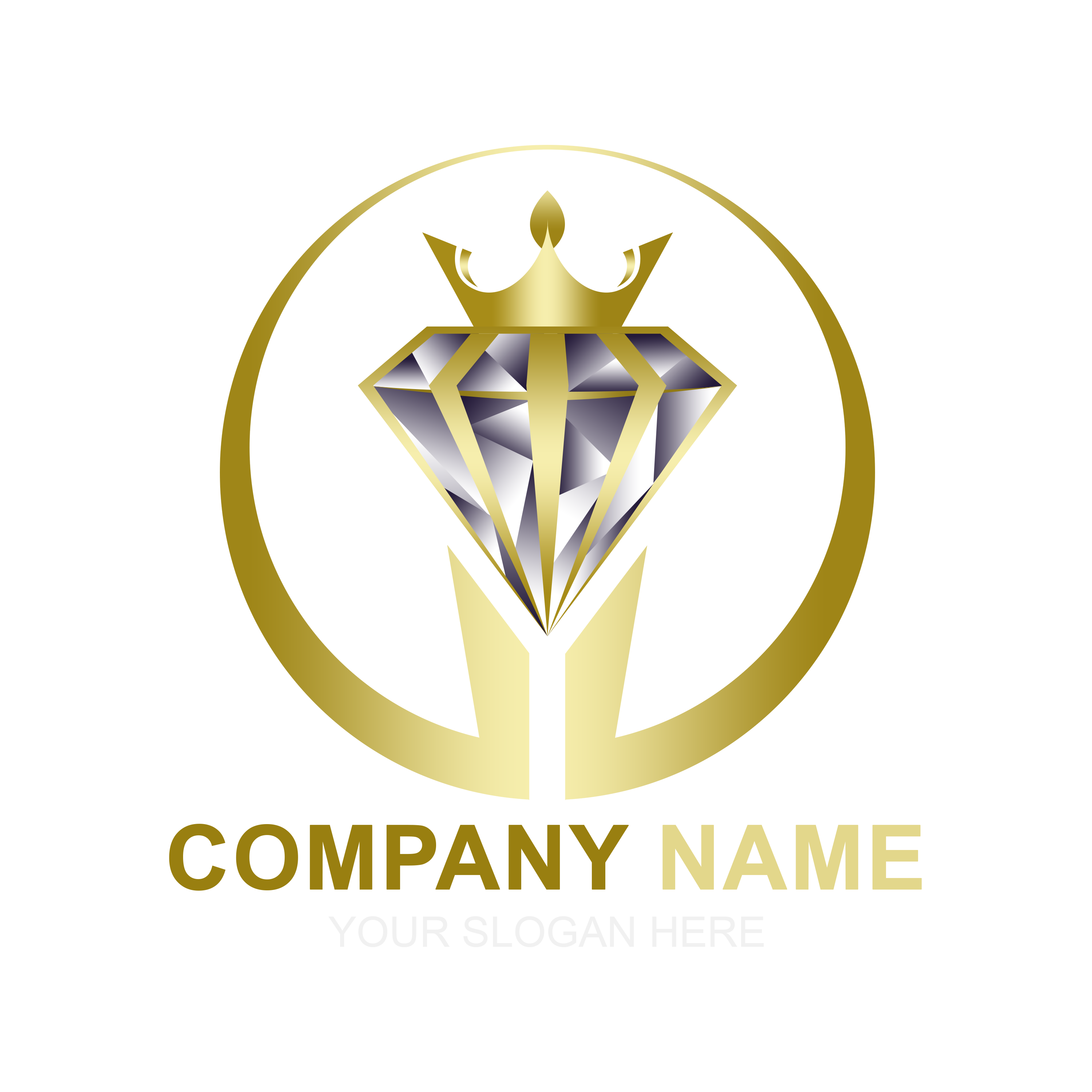 Golden Diamond Logo Design PNG Transparent