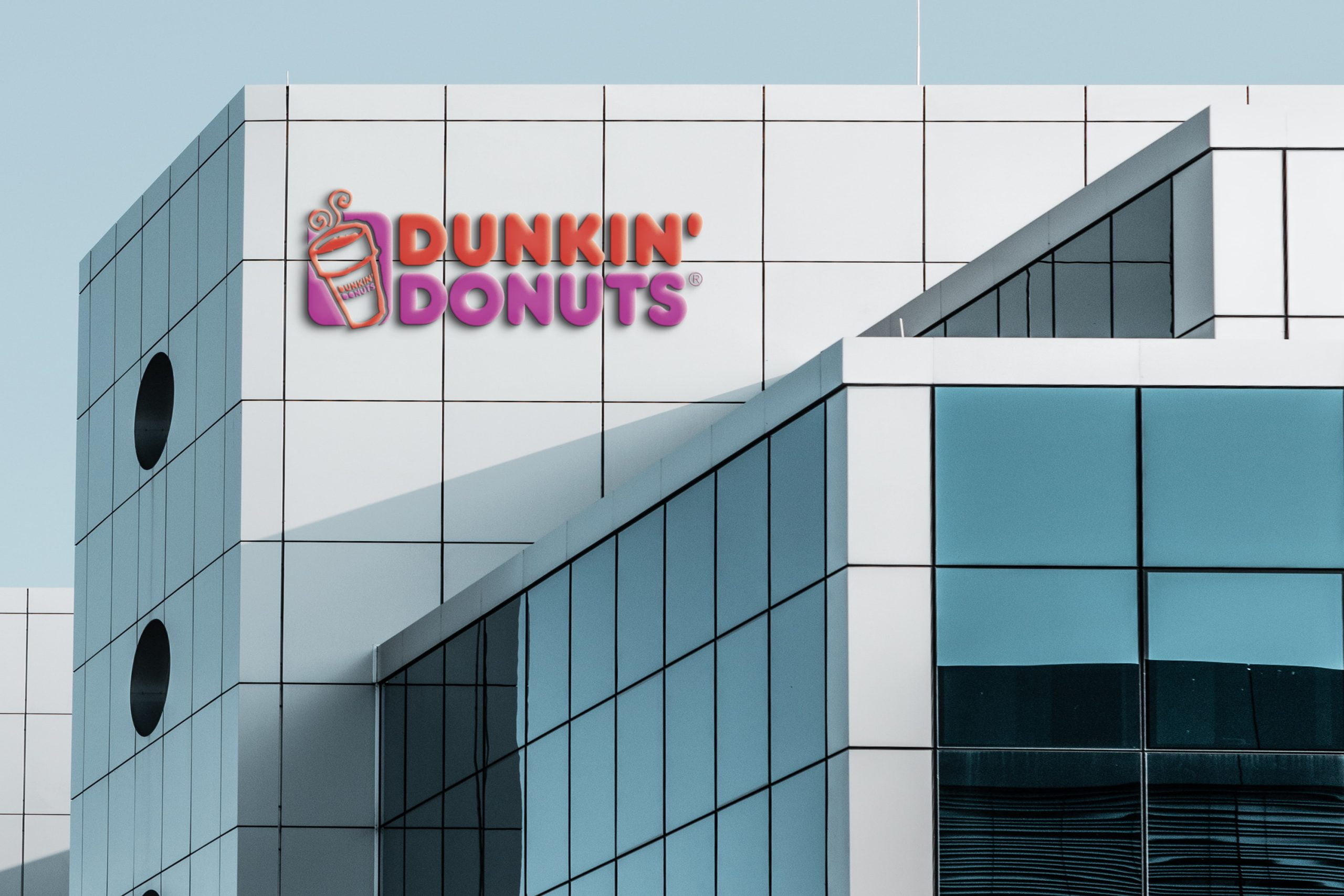 Modern Office Building 3D Logo download Mockup