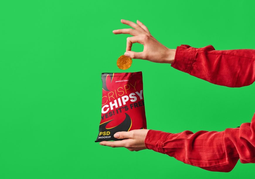 Chips Bag design mockup download