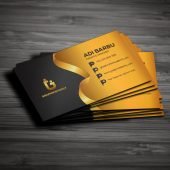 Free Business Card Design – Gold And Black Colors