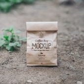 Free Coffee Bag Paper Mockup