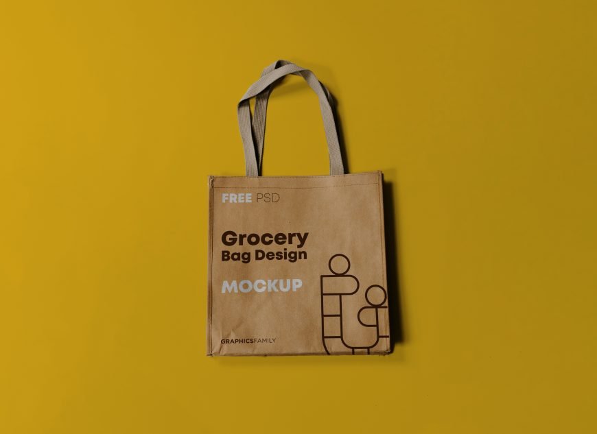 Free Grocery Bag Design mockup free