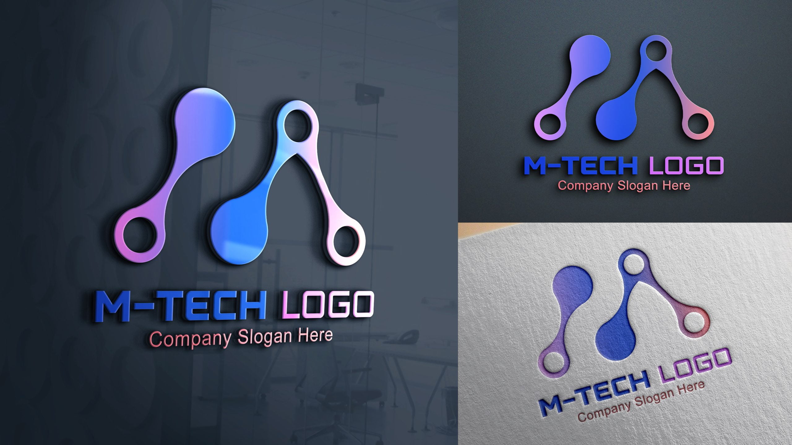 Free Letter M Tech Logo Template